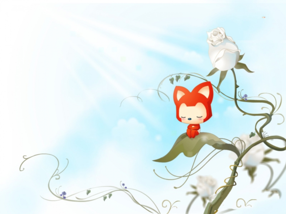 点击大图看下一张：一组可爱的红色小狐狸 阿狸图片欣赏