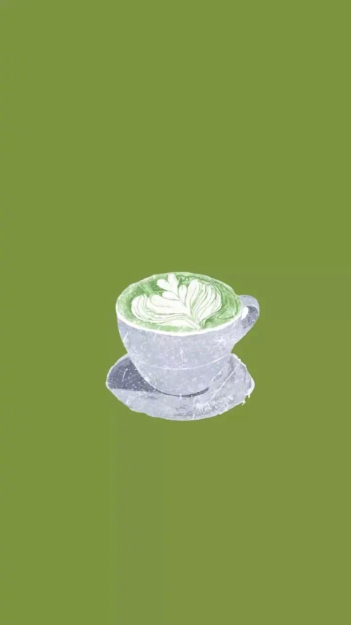 点击大图看下一张：抹茶绿系列插画壁纸图片欣赏