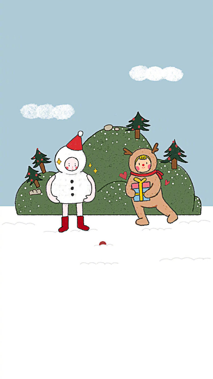 点击大图看下一张：一组圣诞插画系列壁纸欣赏