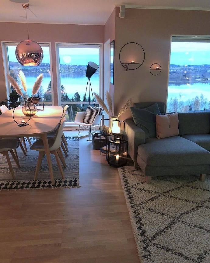 点击大图看下一张：一组北欧风粉色系装修效果图 理想的住处