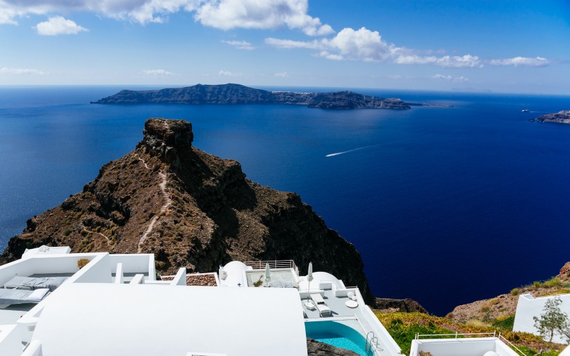 点击大图看下一张：蓝色的爱琴海风景图片
