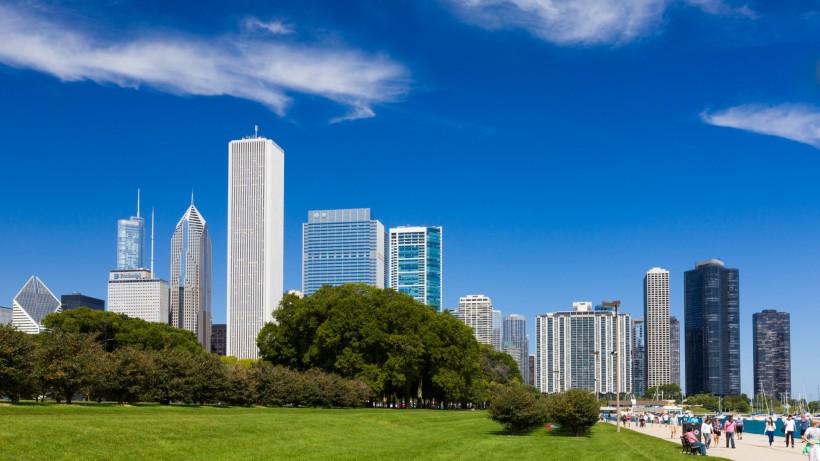 点击大图看下一张：美国芝加哥城市风景图片