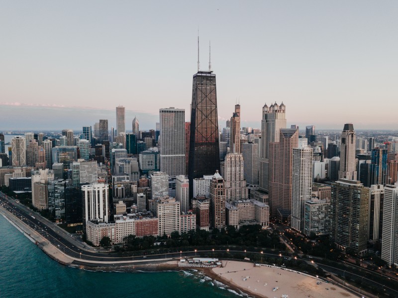 点击大图看下一张：美国芝加哥城市风景图片