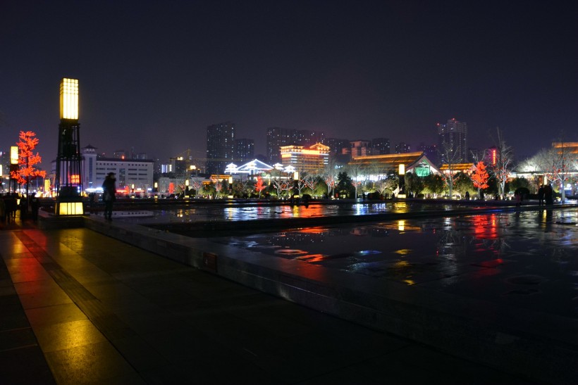 点击大图看下一张：陕西西安大雁塔夜景图片