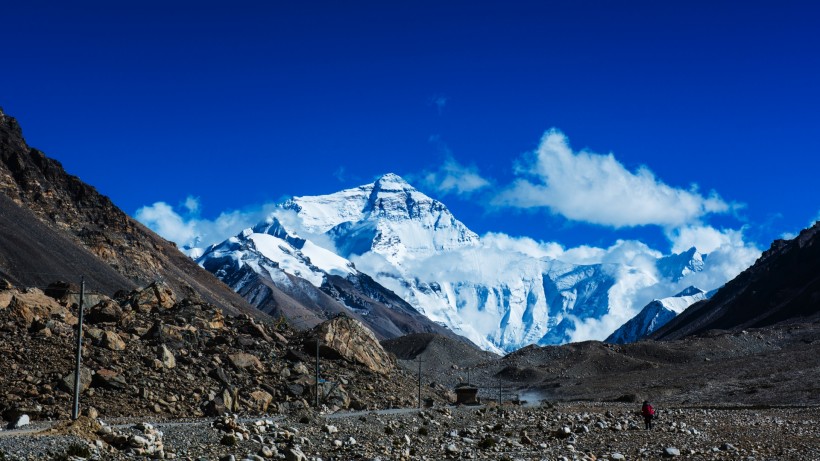 点击大图看下一张：西藏珠穆朗玛峰落日风景图片