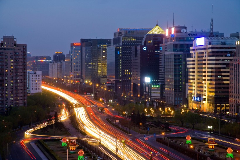 点击大图看下一张：北京西二环复兴门夜景图片