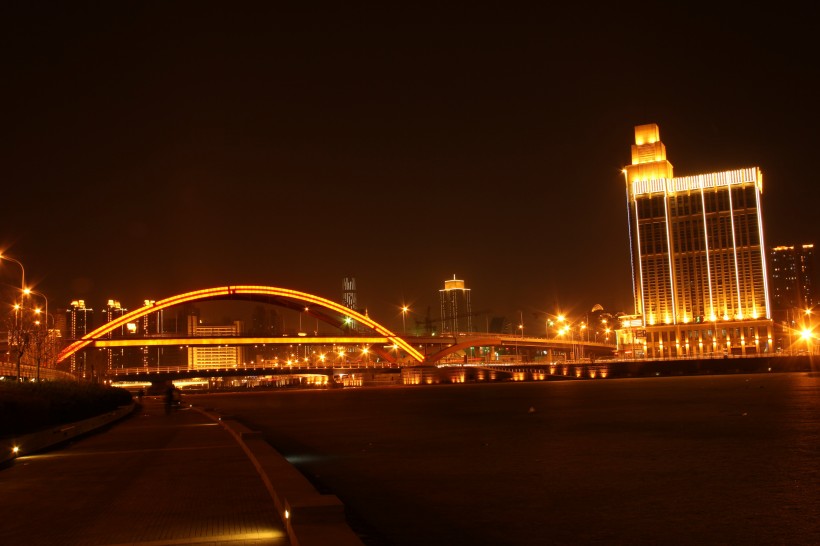 点击大图看下一张：天津海河夜景图片