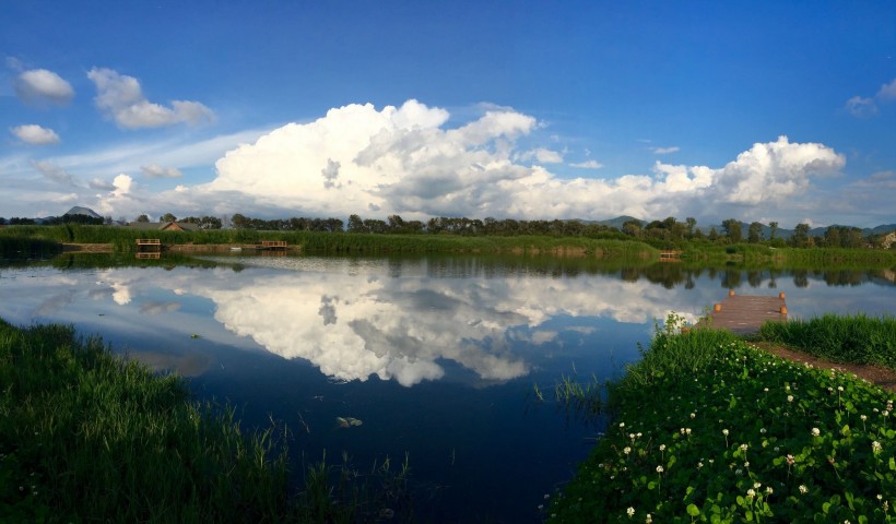 点击大图看下一张：云南嘉丽泽湿地风景图片