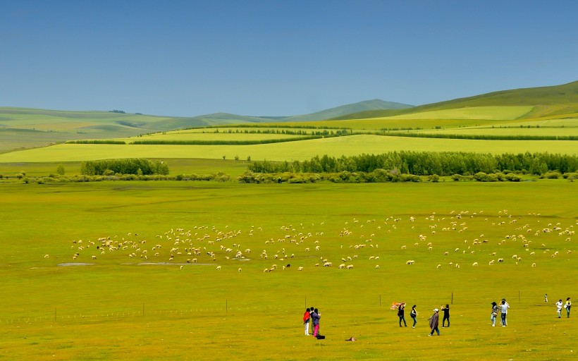 点击大图看下一张：内蒙古科尔沁草原风景图片