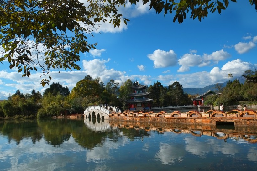 点击大图看下一张：丽江黑龙潭公园风景图片