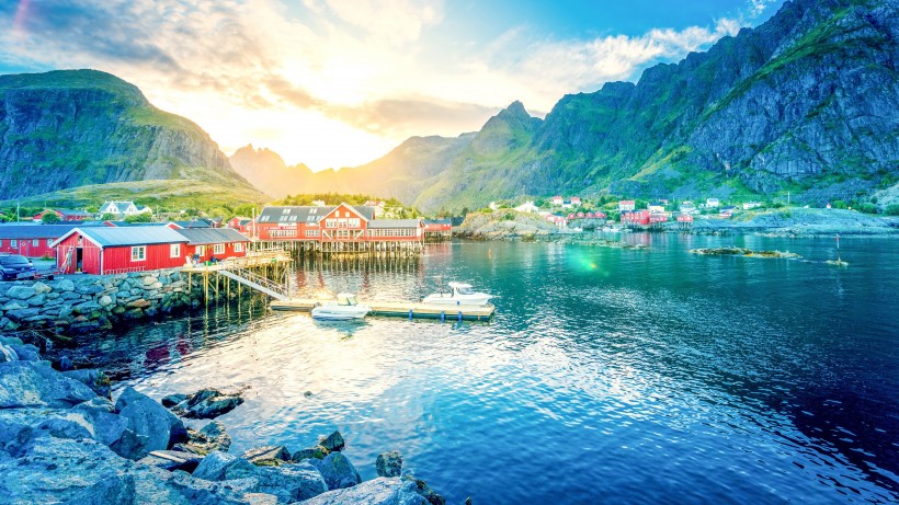 点击大图看下一张：挪威罗弗敦群岛风景图片