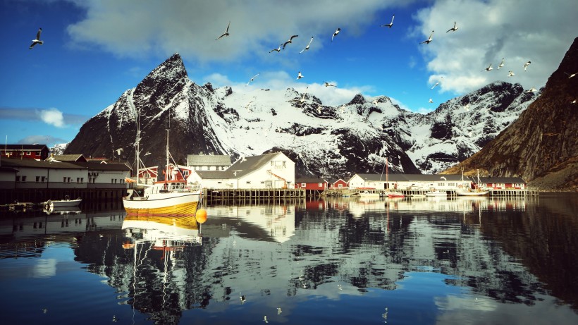 点击大图看下一张：挪威罗弗敦群岛风景图片