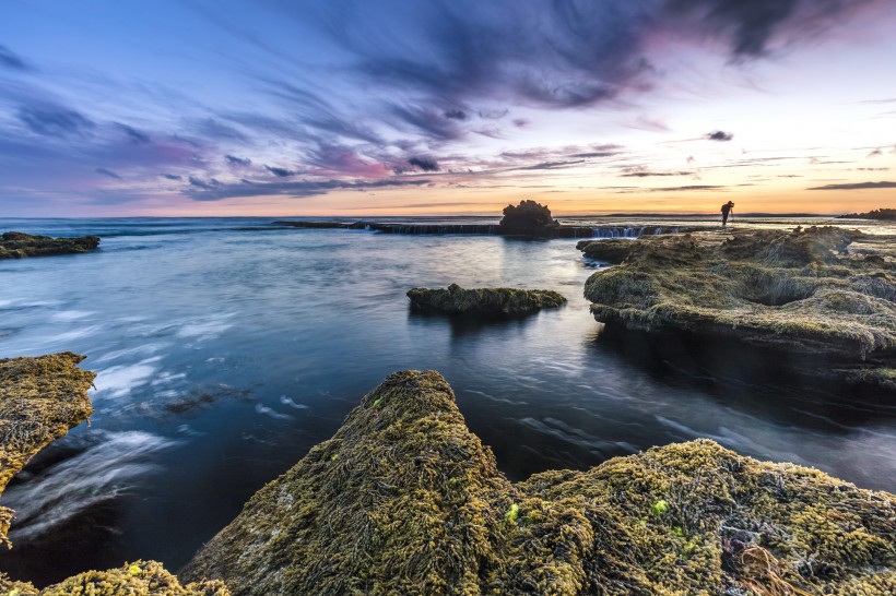 点击大图看下一张：墨尔本龙头海滩日落风景图片