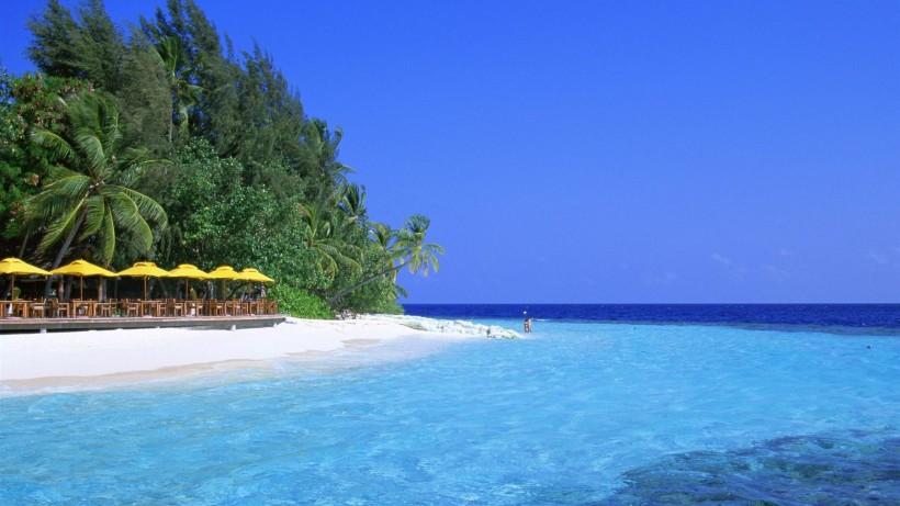 点击大图看下一张：马尔代夫海滩风景图片