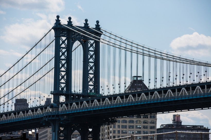 点击大图看下一张：美国纽约曼哈顿大桥风景图片