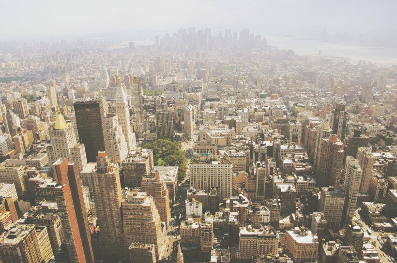 点击大图看下一张：美国纽约曼哈顿城市建筑风景图片
