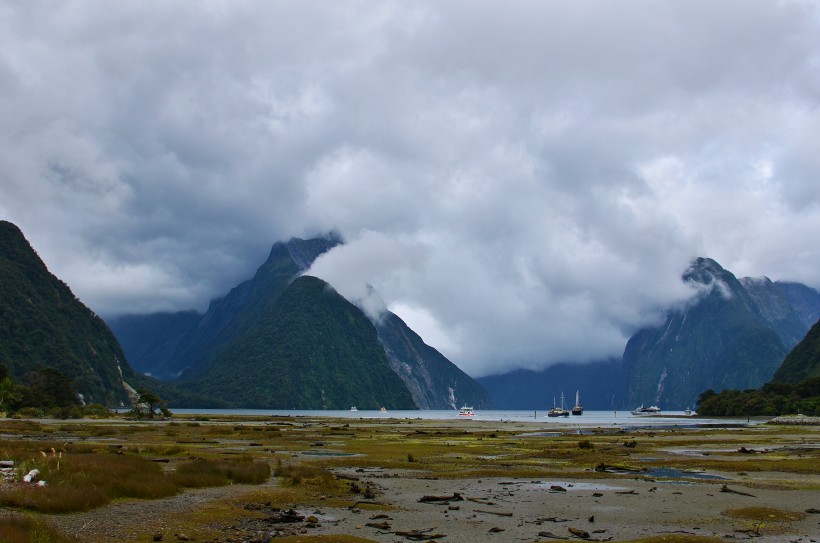 点击大图看下一张：新西兰米尔福德峡湾风景图片