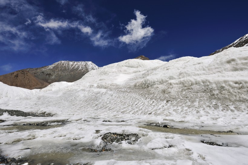 点击大图看下一张：甘肃明梦柯冰川风景图片
