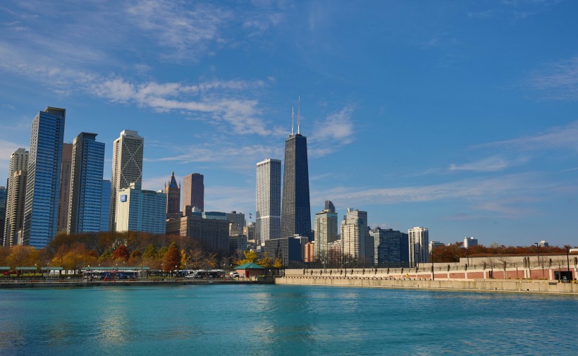 点击大图看下一张：美国芝加哥海军码头风景图片