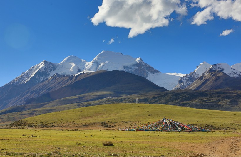 点击大图看下一张：西藏念青唐古拉山脉风景图片