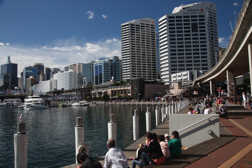 点击大图看下一张：澳大利亚悉尼情人港风景图片