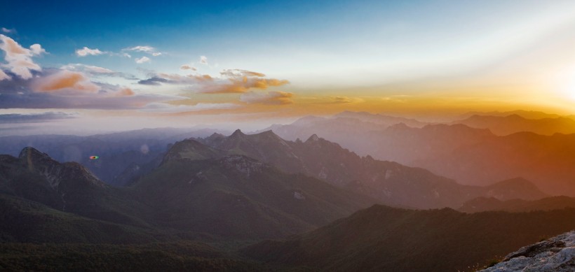 点击大图看下一张：西安秦岭光头山日落风景图片