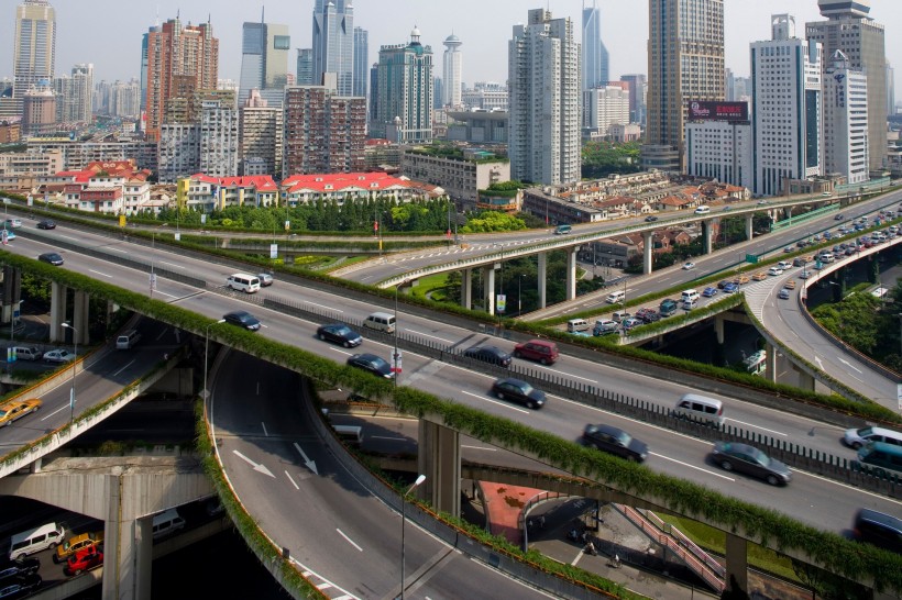 点击大图看下一张：上海延安路高架桥图片