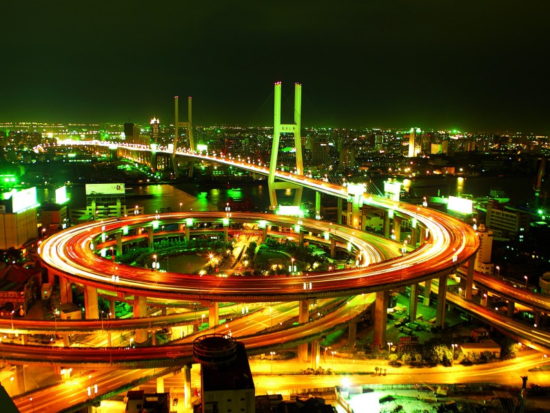 点击大图看下一张：上海延安路高架桥图片