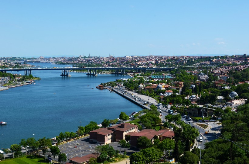 点击大图看下一张：土耳其博斯普鲁斯海峡风景图片