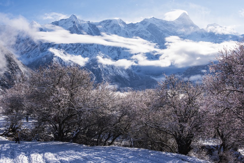 点击大图看下一张：雪后的索松村风景图片