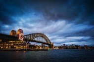 夜幕下的悉尼港口大桥图片_7张
