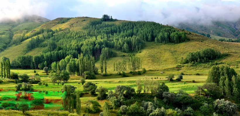 点击大图看下一张：土耳其绿色山脉风景图片