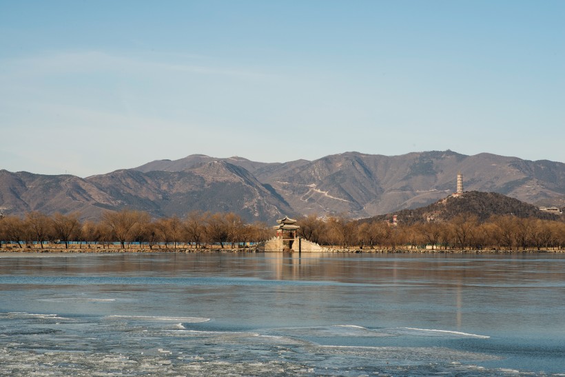 点击大图看下一张：北京颐和园冬日风景图片