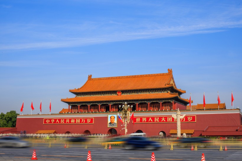 点击大图看下一张：北京地标建筑雄伟的天安门建筑风景图片