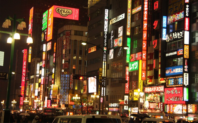 点击大图看下一张：多彩东京夜景图片