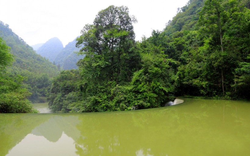 点击大图看下一张：贵州荔波樟江景区卧龙潭风景图片