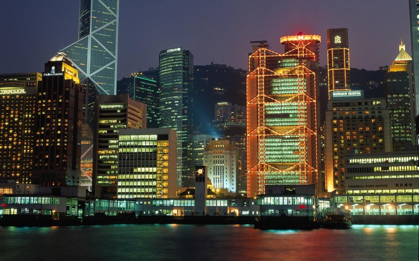 点击大图看下一张：香港城市风景城市夜景图片