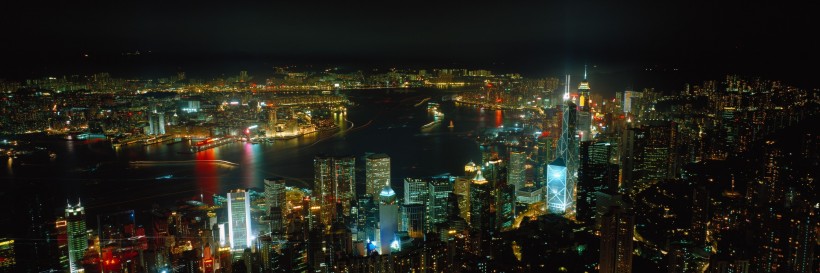 点击大图看下一张：香港太平山顶夜景图片