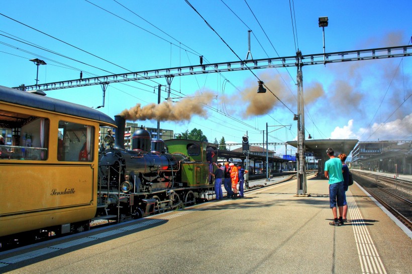 点击大图看下一张：瑞士蒸汽火车公园风景图片