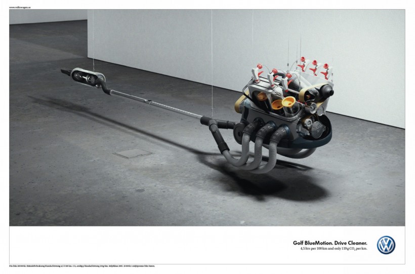 点击大图看下一张：大众车广告创意海报图片