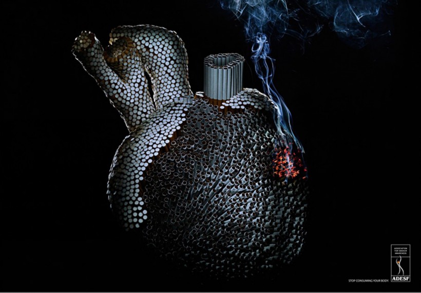 点击大图看下一张：吸烟有害健康创意广告图片
