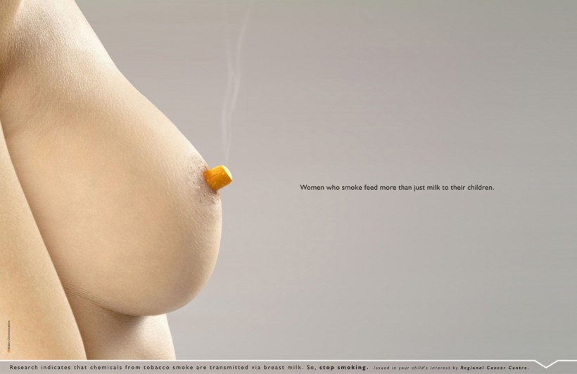点击大图看下一张：吸烟有害健康创意广告图片