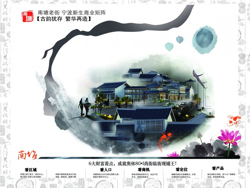 点击大图看下一张：中国风房地产海报图片