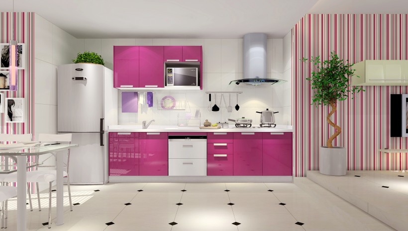 点击大图看下一张：现代厨房装修设计图片