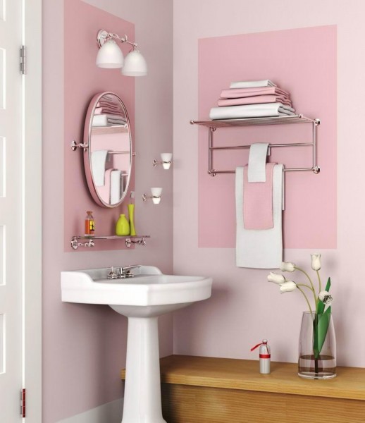 点击大图看下一张：粉色系卫生间设计图片