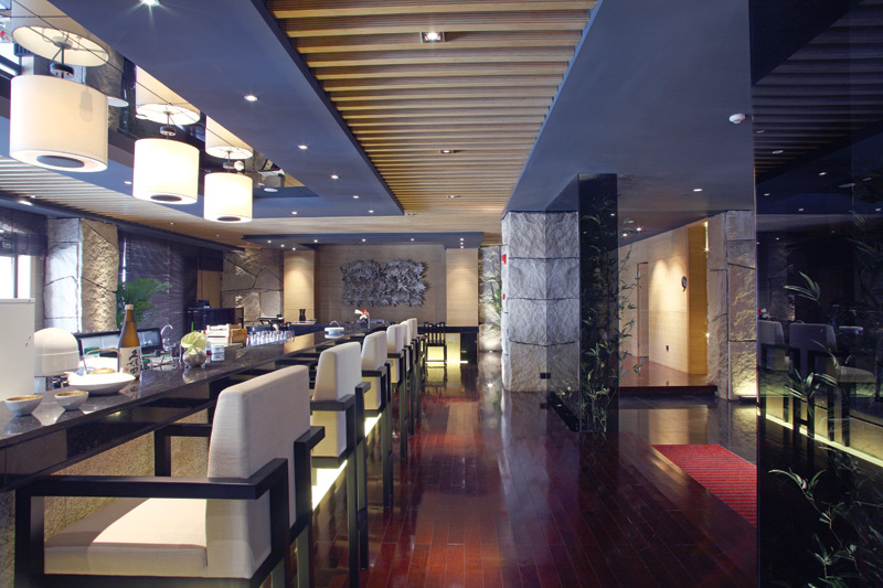 点击大图看下一张：蓝日本餐厅装潢设计图片