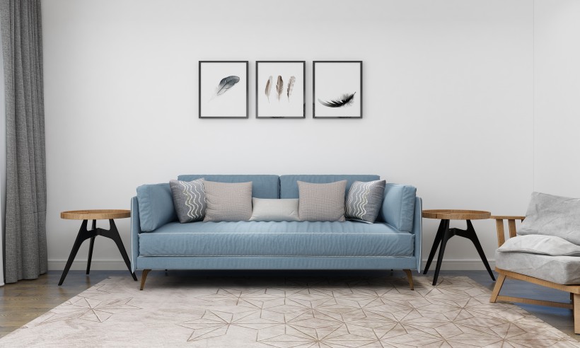 点击大图看下一张：简洁沙发陈列图片