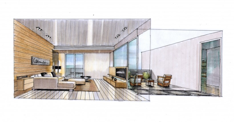 点击大图看下一张：无锡太湖国际社区住宅手绘稿图片