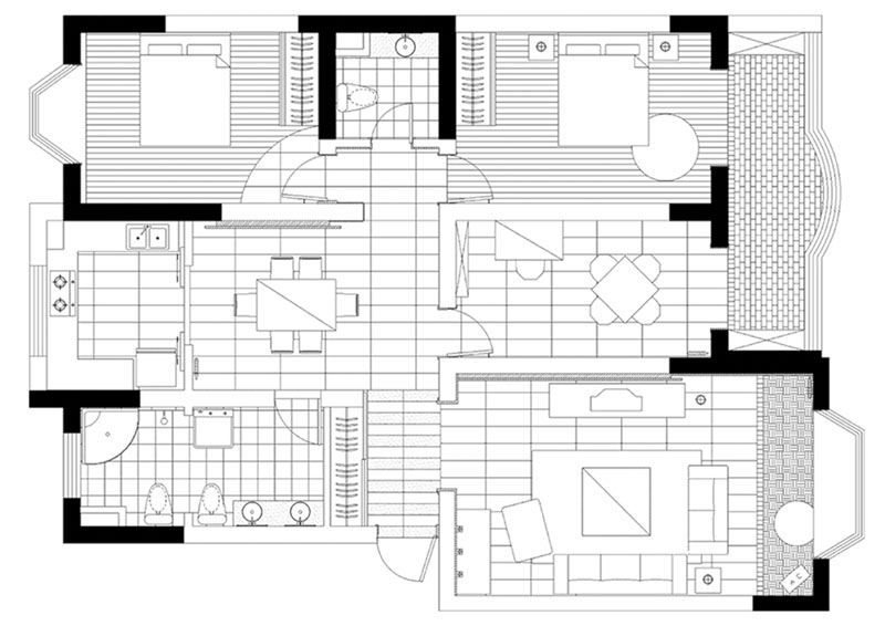 点击大图看下一张：新世纪小区住宅装修设计图片