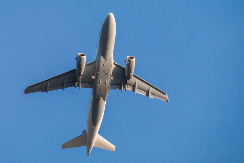 点击大图看下一张：空中的民航客机图片
